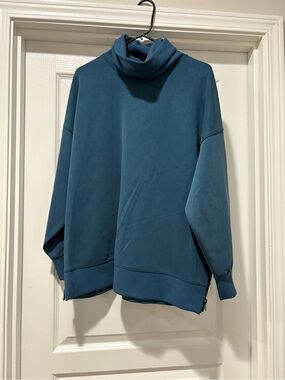 All in Motion Teal Blue Funnel Neck Oversized Sweatshirt - Size Medium